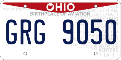 OH license plate GRG9050