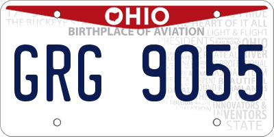 OH license plate GRG9055