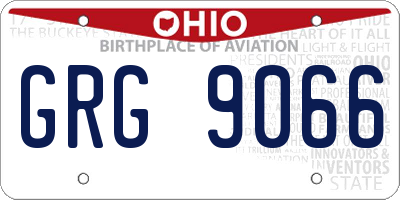 OH license plate GRG9066