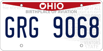 OH license plate GRG9068