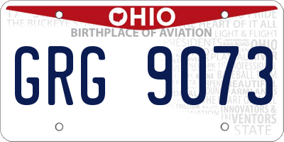 OH license plate GRG9073