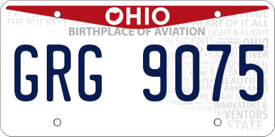 OH license plate GRG9075
