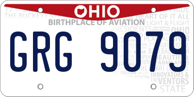 OH license plate GRG9079