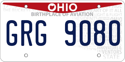 OH license plate GRG9080