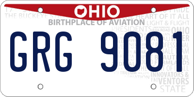 OH license plate GRG9081