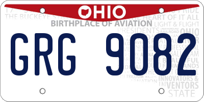 OH license plate GRG9082