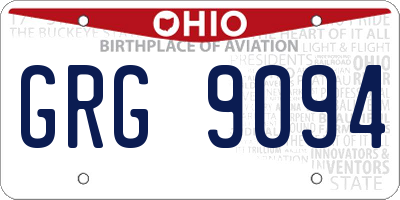 OH license plate GRG9094