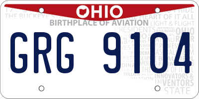 OH license plate GRG9104