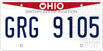OH license plate GRG9105