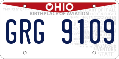 OH license plate GRG9109