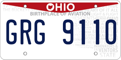 OH license plate GRG9110