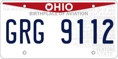 OH license plate GRG9112