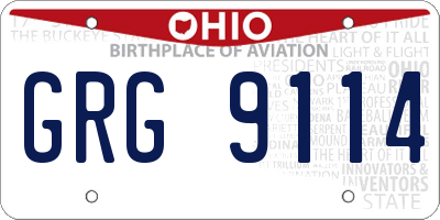 OH license plate GRG9114