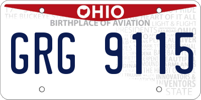 OH license plate GRG9115