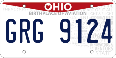 OH license plate GRG9124