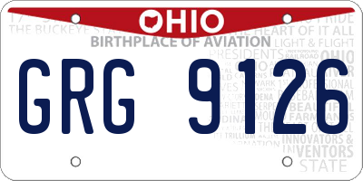 OH license plate GRG9126