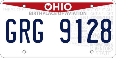 OH license plate GRG9128