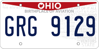 OH license plate GRG9129