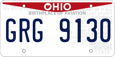 OH license plate GRG9130