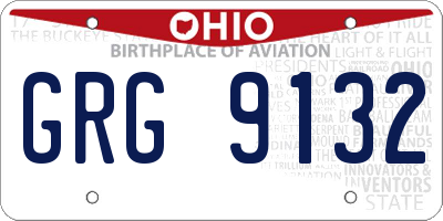 OH license plate GRG9132