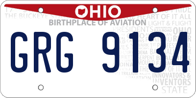 OH license plate GRG9134
