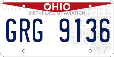 OH license plate GRG9136