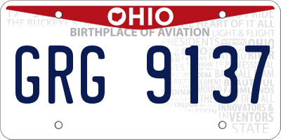 OH license plate GRG9137