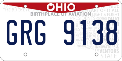 OH license plate GRG9138