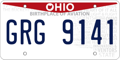 OH license plate GRG9141
