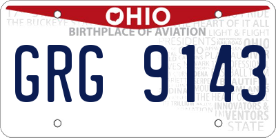 OH license plate GRG9143