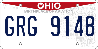 OH license plate GRG9148