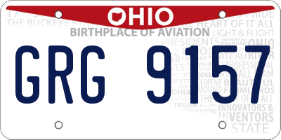 OH license plate GRG9157