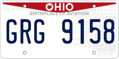 OH license plate GRG9158