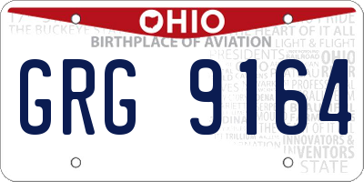 OH license plate GRG9164