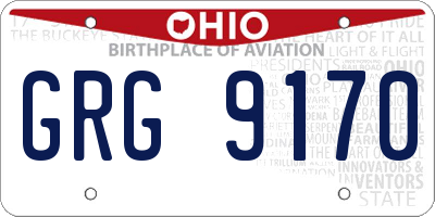 OH license plate GRG9170