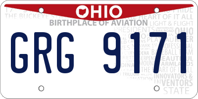 OH license plate GRG9171