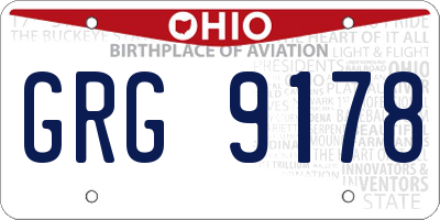 OH license plate GRG9178