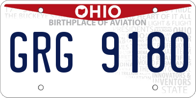 OH license plate GRG9180