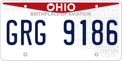 OH license plate GRG9186