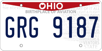 OH license plate GRG9187