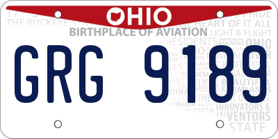 OH license plate GRG9189
