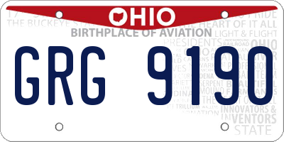 OH license plate GRG9190