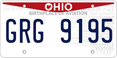 OH license plate GRG9195