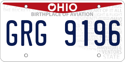 OH license plate GRG9196