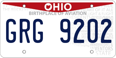 OH license plate GRG9202