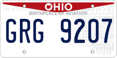 OH license plate GRG9207