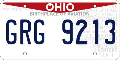 OH license plate GRG9213
