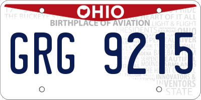 OH license plate GRG9215