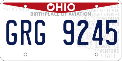 OH license plate GRG9245