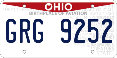 OH license plate GRG9252